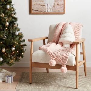 Faux shearling Christmas tree throw pillow 12.5” NWOT